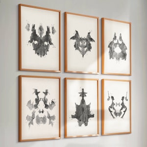 6 Vintage Rorschach Test Posters Inkblot Test Psychiatry Art Science Art Psychologist Gift Psychology Office Wall Art Scientist Graduation