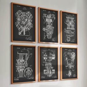 Set 6 Henry Ford Patent Prints Transport Blueprint Car Engine Patent Carbureter Patent Transmission Patent Mechanic Gift Truck Driver Gift