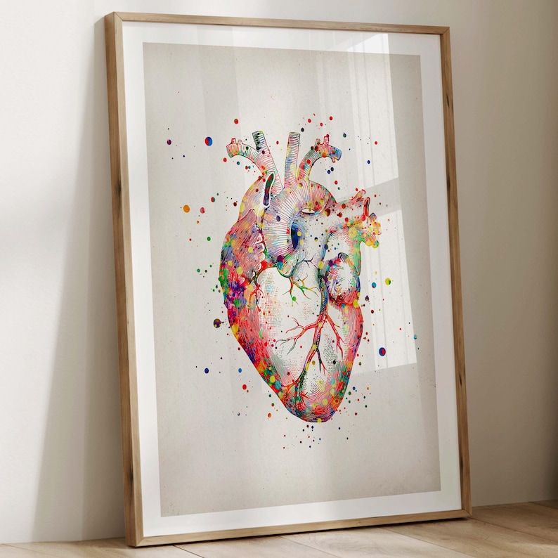 6 Watercolor Anatomy Art Prints Medical Artwork Human Heart Print ...