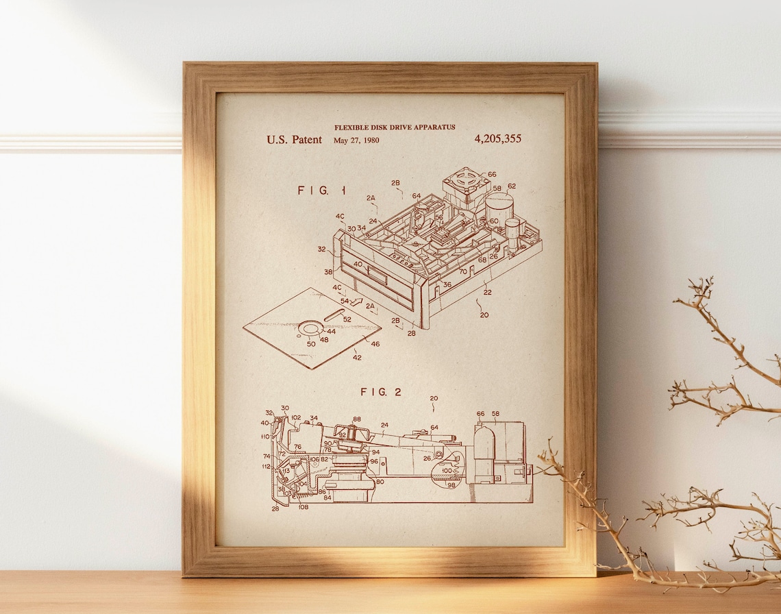 First Computer Blueprints 6 Vintage Desktop Computer Patent Prints First PC Blueprint Programmer ...