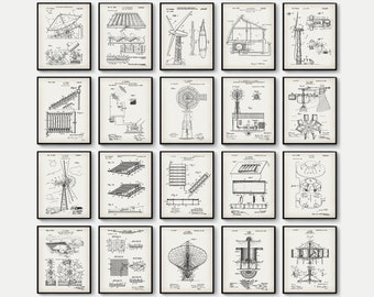 20 Clear Energy Patent Prints Green Power Blueprint Renewable Energy Solar Energy Wing Energy Wave Energy Poster Engineer Gift Science Art