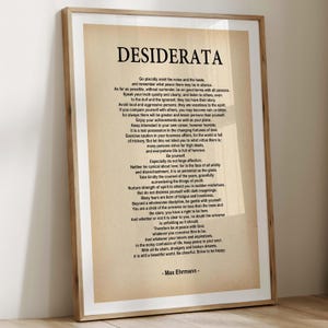 Desiderata Max Ehrmann Poesia Arte Letteratura Classica Poesia Famosa Arte Murale Citazione Decorazione Murale Arte Vintage Arte Vittoriana Poesia Regalo per gli Amanti