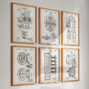 6 Air Conditioner Patent Print Cooling Equipment Blueprint HVAC Print Ventilation System Heating System Engineering Art Mechanical Art