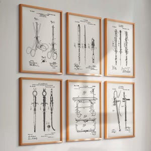 6 Surgeon Instruments Patent Prints Medical Blueprint Surgical Knife Patent Doctor Equipment Patent Science Inventions Poster Med Office