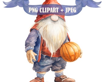 Gnome Basketball Player Clipart Faceless Gnome Clipart Nordic Gnome Scandinavian Gnome PNG Sports Designs Crafting Scrapbook Designs