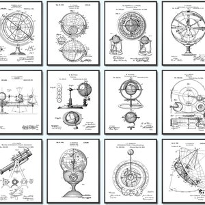 12 Astronomy Patent Prints Astrometry Blueprint Astrography Poster Stargazing Art Science Art Telescope Patent Home Planetarium Decor