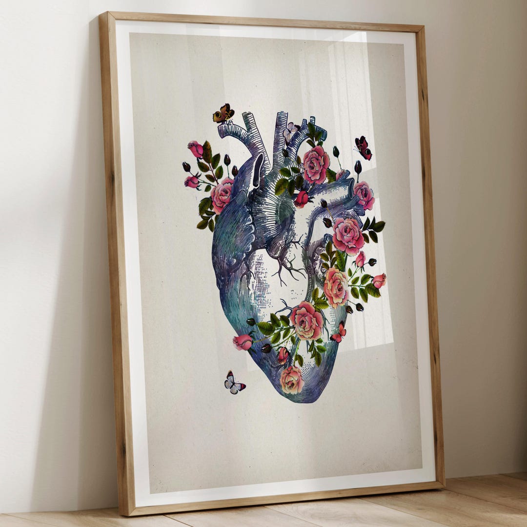 Anatomical Heart Print Vintage Anatomy Art Medical Art Science Art ...