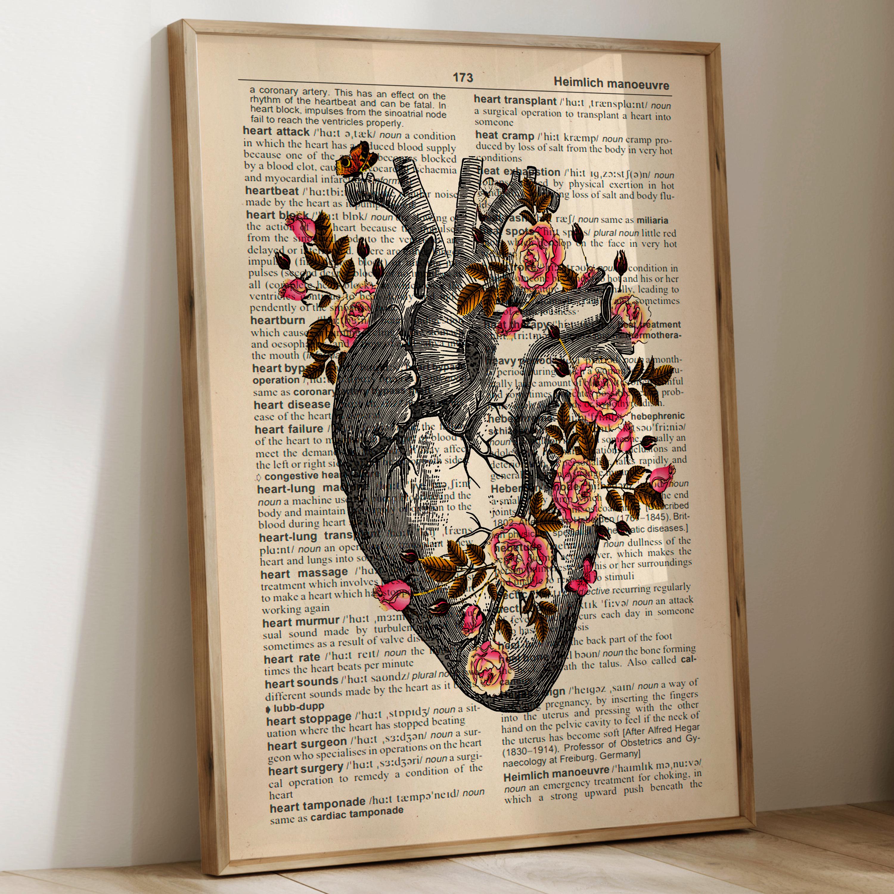 Set 3 Vintage Anatomy Art Medical Art Dictionary Art Anatomical Heart ...
