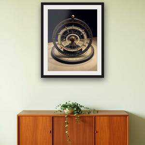 Celestial Orrery Print | Gothic Astronomy Wall Art (Digital Download)
