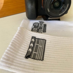 Socks with cinema print