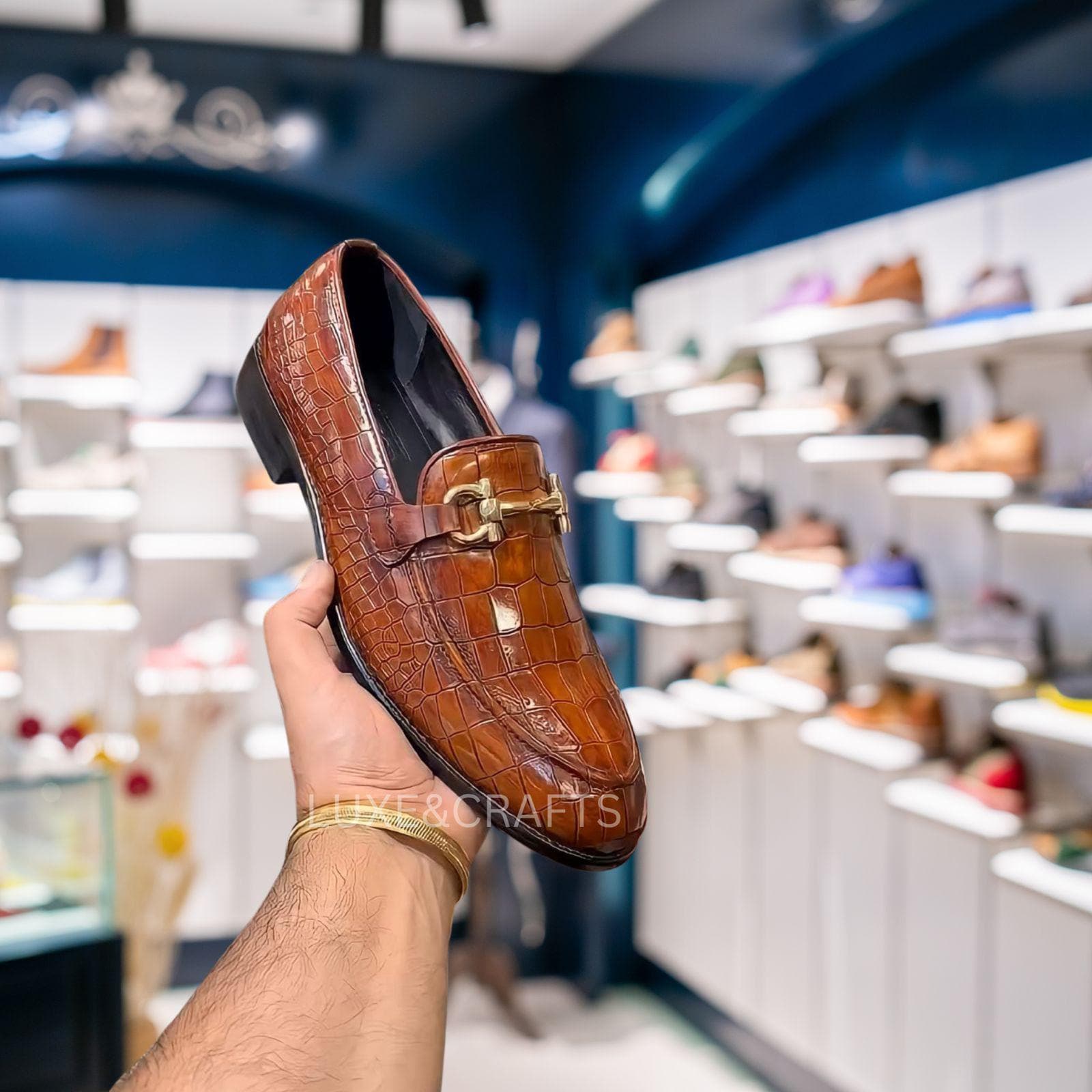 Moreschi Tan Leather Loafers with Crocodile Embossed Pattern Moreschi products for sale | eBay main image 2