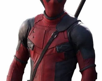 Ryan Reynolds Deadpool Maroon and Black Motorcycle Leather Jacket - Superhero Edition