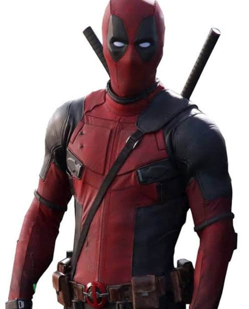 Ryan Reynolds Deadpool Maroon and Black Motorcycle Leather Jacket - Superhero Edition