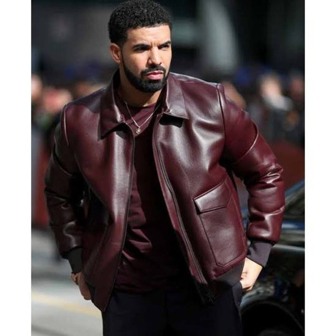 超美品　Lanvin ランバン (Men's) Burgundy Jacket Drake Film Festival Burgundy Red Solid Casual Motorcycle