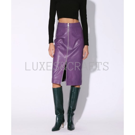 Leather pencil skirt with zipper in front hotsell