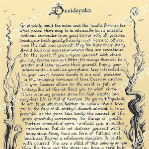 Desiderata for print - digital download