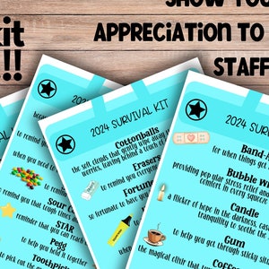 PRINTABLE Survival Kit TEMPLATE| Instant Download | Staff Appreciation Tag | Survival Kit Thank you | Employee Thank You