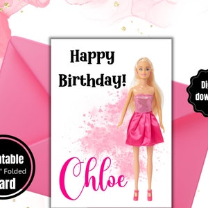 Printable birthday card, Chloe, Happy Birthday Greeting Card, Digital Birthday card, instant download PDF 5x7 inch card
