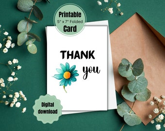 Printable card, Thank you Greeting Card, All occassions card, Digital card, instant download PDF 5x7 inch card