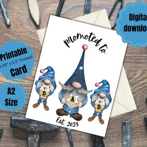 Carte imprimable Joyeuse fête des pères / Téléchargement instantané PDF / Modèle de carte A2 plié sous tente, carte de voeux, imprimable, numérique, téléchargement