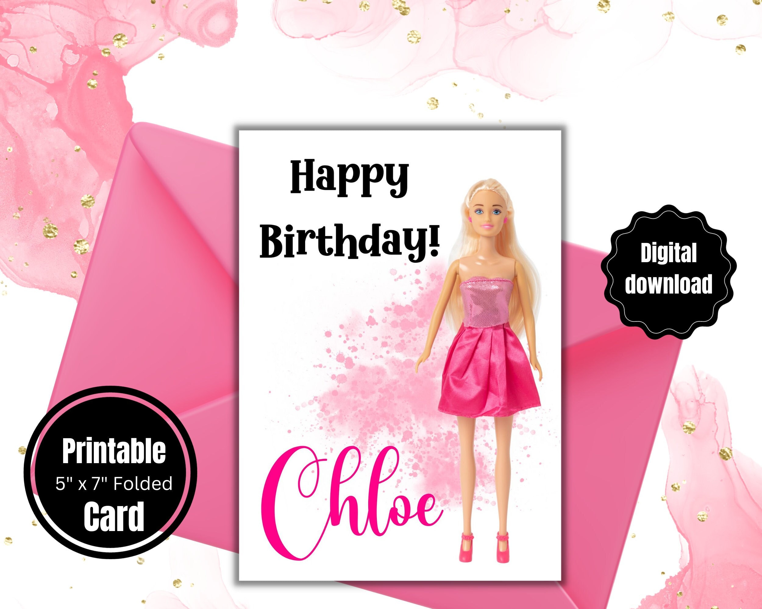 Printable Birthday Card Chloe Happy Birthday Greeting Card - Etsy