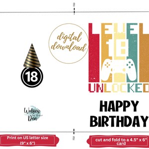 Printable 18th Birthday Card, Happy Birthday, Instant Download, Happy ...