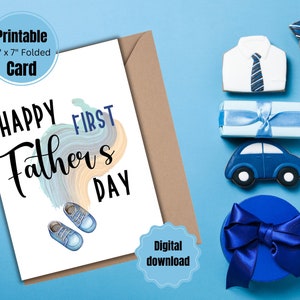 Happy Father&#39;s Day Card, First Father&#39;s Day, Greeting Card, Printable, Digital, Instant Download