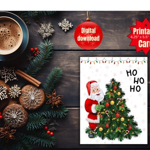 Printable card, Christmas Greeting Card, Festive Season card, Digital card, instant download PDF 4.25x5.5 inch card