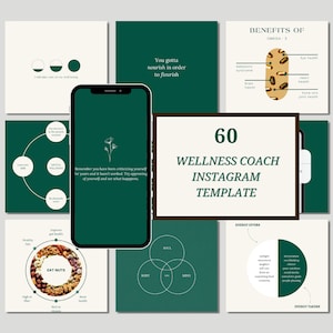 Coach bien-être, coach de modèles Instagram, santé Instagram, modèle Instagram vert, modèle de coach de vie, coach santé, publication bien-être