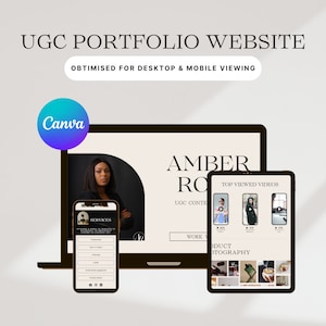 UGC Portfolio template, Custom website, Canva website template, Portfolio template, Portfolio website, Landing page, Influencer media kit