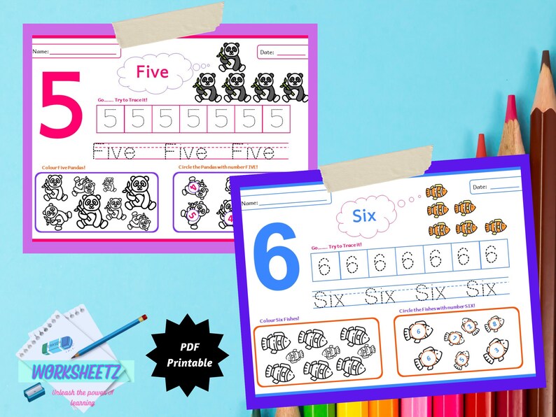 Printable Number Tracing Worksheets: Learn 1-10 With Fun and Colorful ...