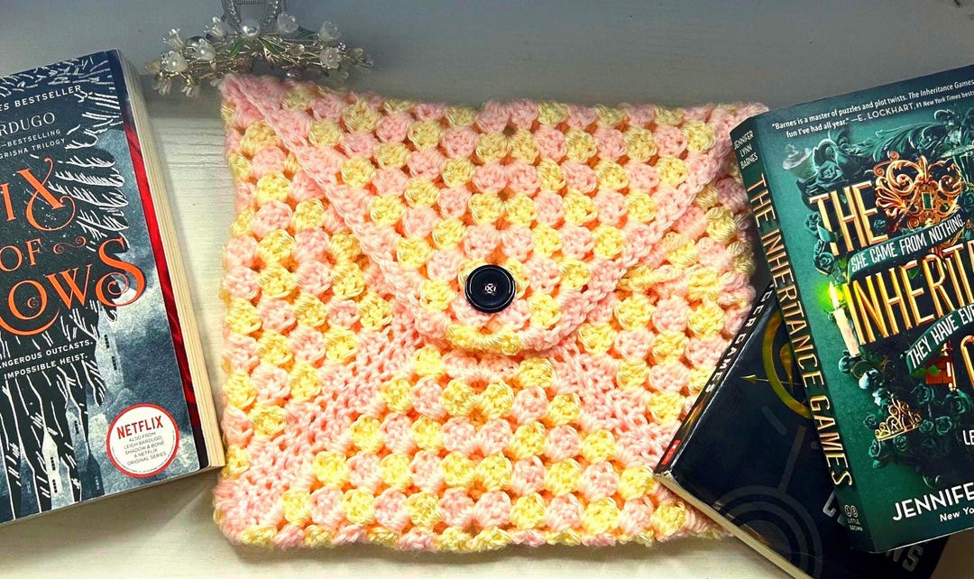 Crochet Book Cover Checkered Pattern - Etsy