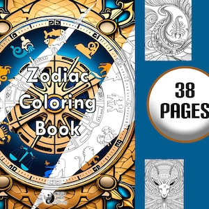 Sternzeichen Malbuch - Astrologie Malbuch zum Herunterladen für Erwachsene - Farbe 36 Sternzeichen