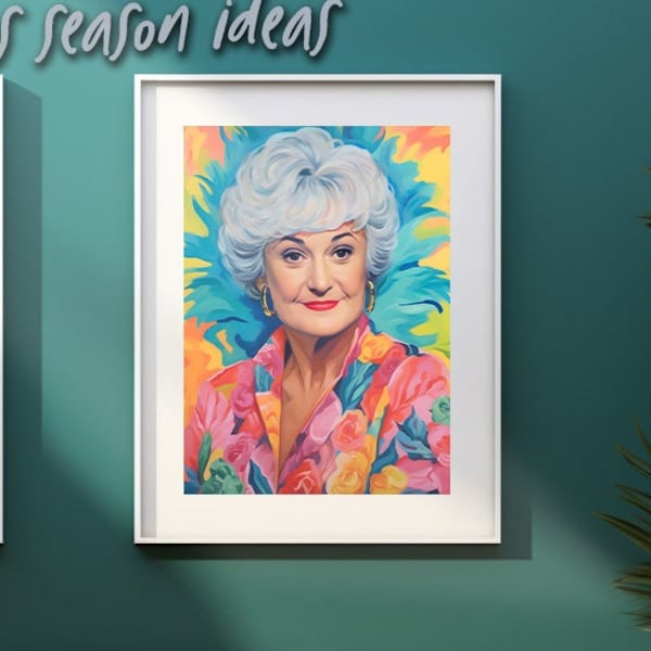 Dorothy Zbornak Cute Smile : Art Print inspiré par Golden Girls et Bea Arthur Digital PNG Tropical Mood