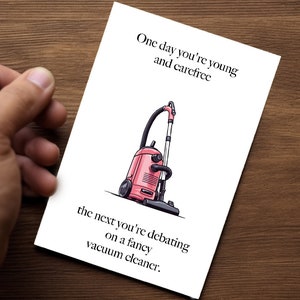 One day you is Jungs and cool and the next you is in wirkenden Staubsauger - Print at Home Geburtstagskarte - Minimalistische Grußkarte TikTok Trend