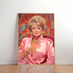 Blanche Devereaux Fashion Deluxe: Malerei Kunstdruck inspiriert von Golden Girls Blanche Devereaux und Rue McClanahan Digital PNG Südländer