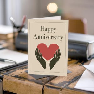 Happy Anniversary Card - Cute Anniversary Card for Husband, Wife, Girlfriend, Boyfriend - Digital Download
