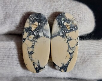 Maligano Pair Jasper,Natural Maligano Jasper,Maligano Jasper Cabochons,Semi Precious,Loose Cabochons,Jewelry Gemstone,31.90,Ct,siz30×14×4,mm