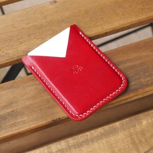 Porte-cartes minimaliste en cuir à tannage végétal