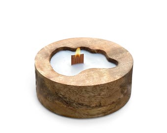 Handmade Wooden Candle: Eco-Friendly Soy Wax with Crackling Wick