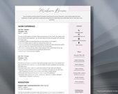 1 and 2 page RESUME TEMPLATE professional, modern design, Microsoft Word. Bundled with Cover Letter & References template.