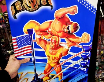 Hulk Hogan & Randy Savage WWF Hasbro Poster - High Gloss A2 Retro Wrestling Art Print - UV Sealed - 1990s Boxart Style - Collector Decor