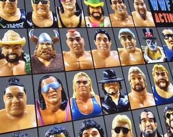 WWF Hasbro Figures Poster: 102 Vintage Wrestlers, Series 1-11 action figures, wwf hasbro checklist wwf action figures