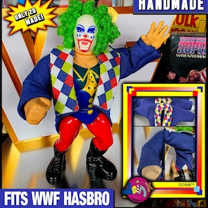 Doink the Clown Custom Entrance Jacket for WWF Hasbro & Retro Figures - Handmade Cloth Accessory - Limited Edition - Professional Soft Goods