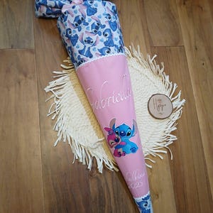 School cone boys/girls, school cone Lilo & Stitch, school cone XL, school cone with appliqué embroidery motif, school cone 70 cm 85 cm