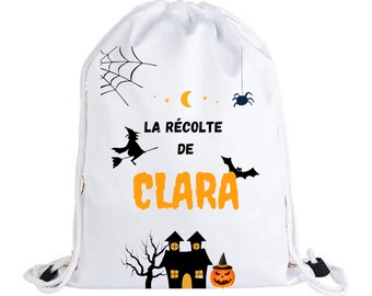 Sac halloween personnalisé, sac à bonbons personnalisé