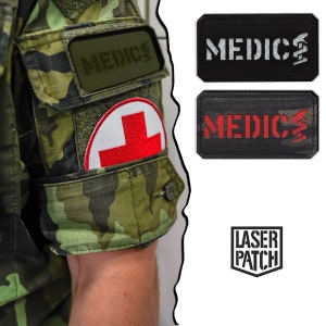 Patch Cordura Medic découpé au laser 3,5x1,9 avec Velcro image 1