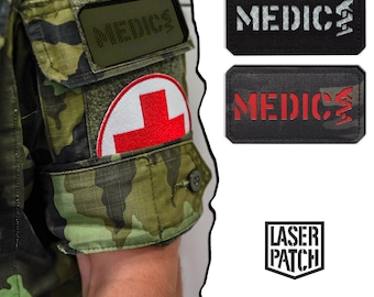 Patch Cordura Medic découpé au laser 3,5"x1,9" avec Velcro