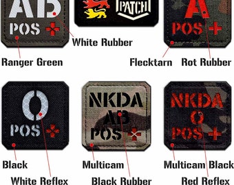 Patch Cordura découpé au laser pour groupe sanguin de groupe sanguin avec Velcro