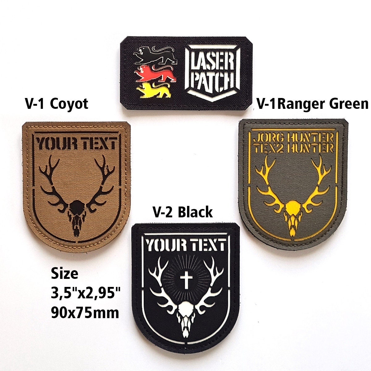 You Name With Flag Laser Cut Cordura Patch With Velcro 90 X 25 Mm 